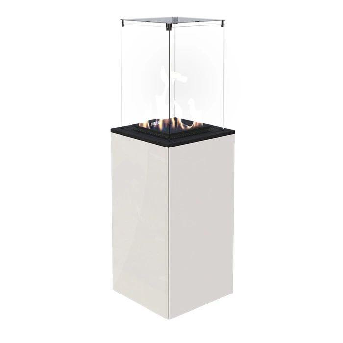 Газовый уличный обогреватель Kratki PATIO MINI/M/G31/37MBAR/B - белое стекло, с ручным управлением