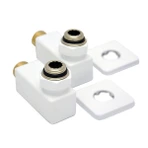 Комплект уголков квадратных с накидной гайкой Grota 1/2"x3/4" цвет белый