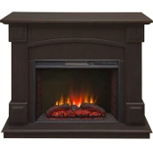 Пристенный электрокамин со звуковым эффектом Real-Flame Carolina 25,5 DN с очагом Sparta 25,5 LED цвет арабика
