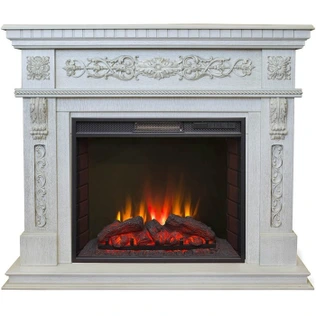 Изящный электрокамин со звуковым эффектом Real-Flame Estella 25,5/26 WT-519G с очагом Sparta 25,5 LED