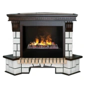 Электрокамин Real-Flame Stone Corner 26/HL AO-217 с очагом 3D CASSETTE 630 Black Panel
