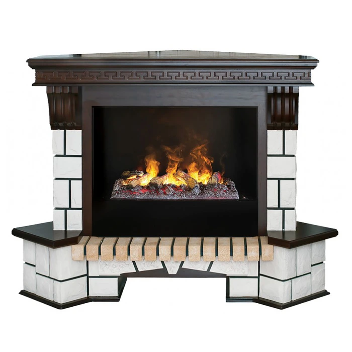 Электрокамин Real-Flame Stone Corner 26/HL AO-217 с очагом 3D CASSETTE 630 Black Panel