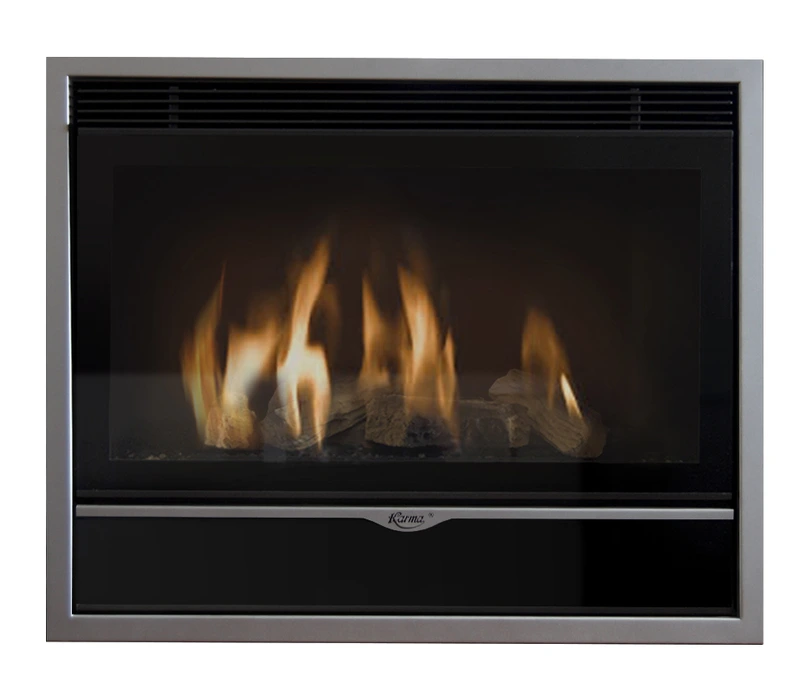 Встраиваемый газовый камин Karma ELEGANCE 67 Exclusive Medium line 30 silver