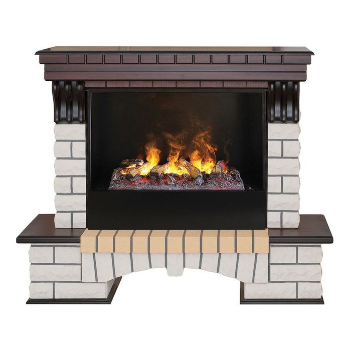 Электрокамин Real-Flame Country 26 АО-215 с очагом 3D CASSETTE 630 Black Panel