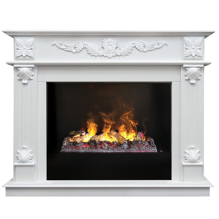 Электрокамин Real-Flame Philadelphia 25,5/26 WT-F614 с очагом 3D CASSETTE 630 Black Panel