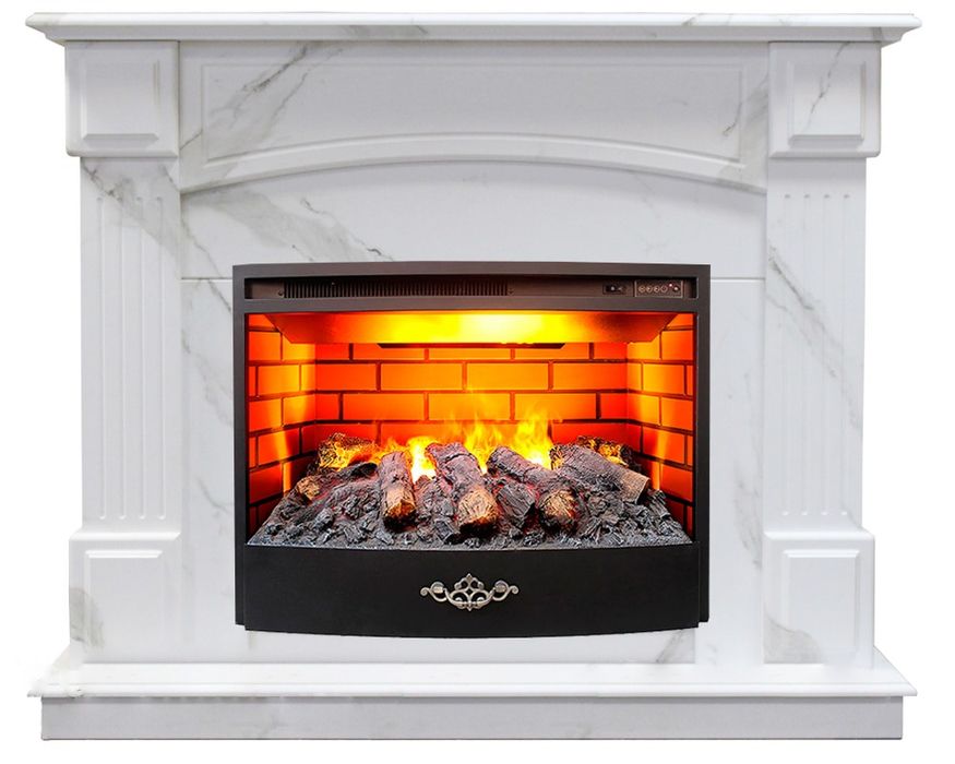 Электрокамин Real-Flame CAROLINA MARBLE 24/25.5 WT-F512 с очагом FIRESTAR 25.5 3D