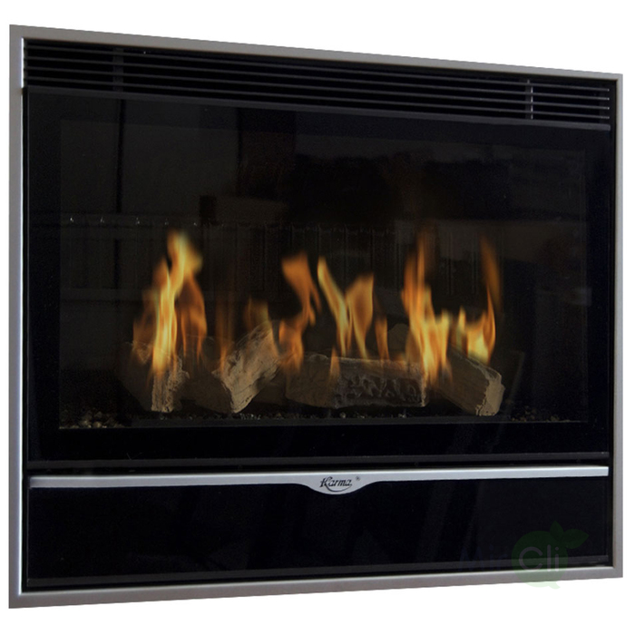 Встраиваемый газовый камин Karma ELEGANCE 67 EXCLUSIVE Slim line 15 silver metallic NG