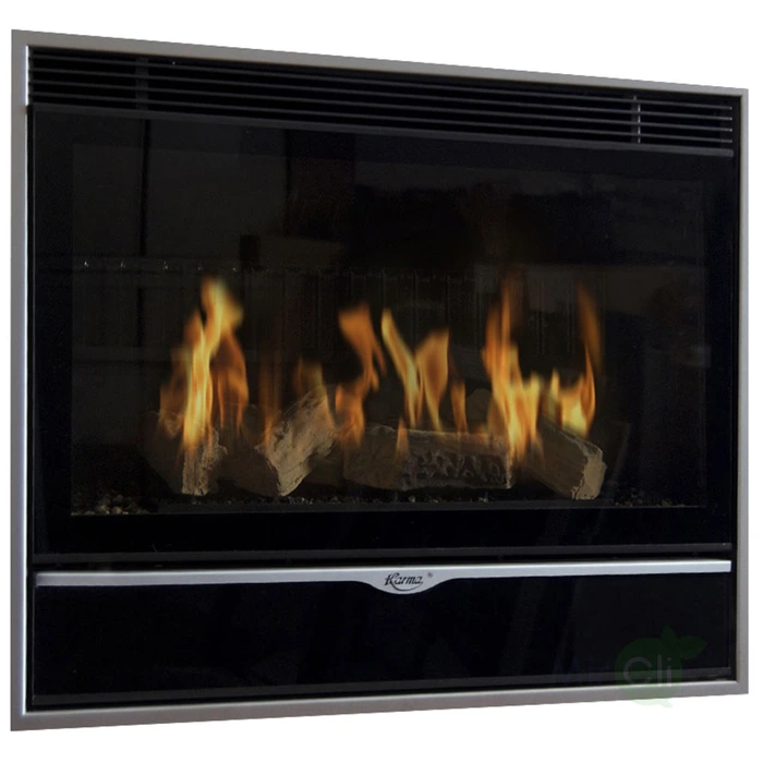 Встраиваемый газовый камин Karma ELEGANCE 67 EXCLUSIVE Slim line 15 silver metallic NG