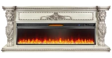 Линейный электрокамин Royal Flame Windsor 60 (cлоновая кость с темной патиной) с очагом Vision 60 LED
