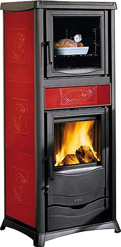 Дровяная печь La Nordica TERMOROSELLA PLUS FORNO DSA 4,0 LIBERTY BORDEAUX (бордовый)