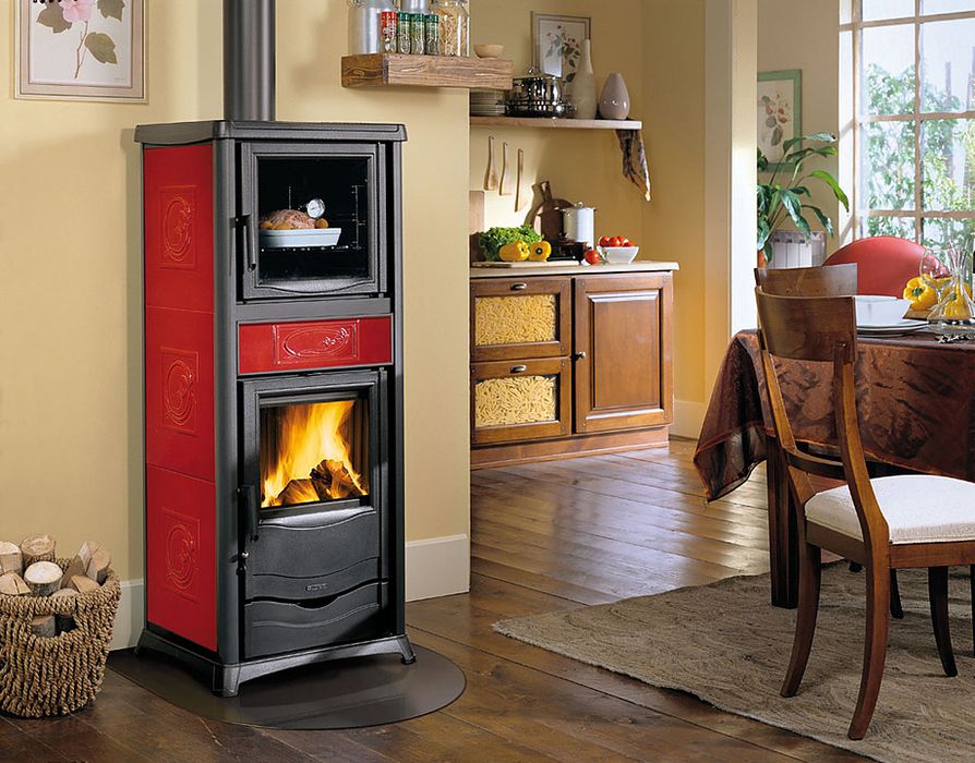 Дровяная печь La Nordica TERMOROSELLA PLUS FORNO DSA 4,0 LIBERTY BORDEAUX (бордовый) фото#3