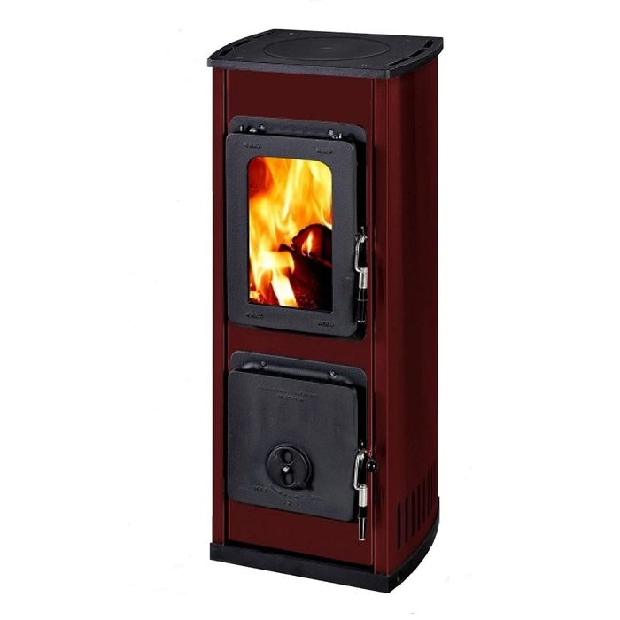 Дровяная печь THORMA MILANO II AT TERMOPLATE, бордовая