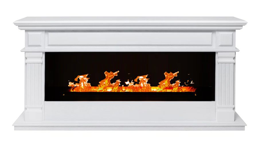 Линейный электрокамин Real-Flame ISLANDIA CST1000 WT-511 с очагом 3D CASSETTE 1000 LED RGB