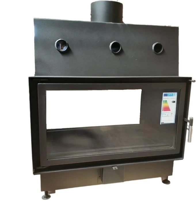 Фронтальная дровяная топка ECT Double 90x51/C 15 кВт, 900/510, туннель, футеровка чугун фото#2