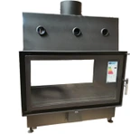 Фронтальная дровяная топка ECT Double 90x51/C 15 кВт, 900/510, туннель, футеровка чугун фото#2