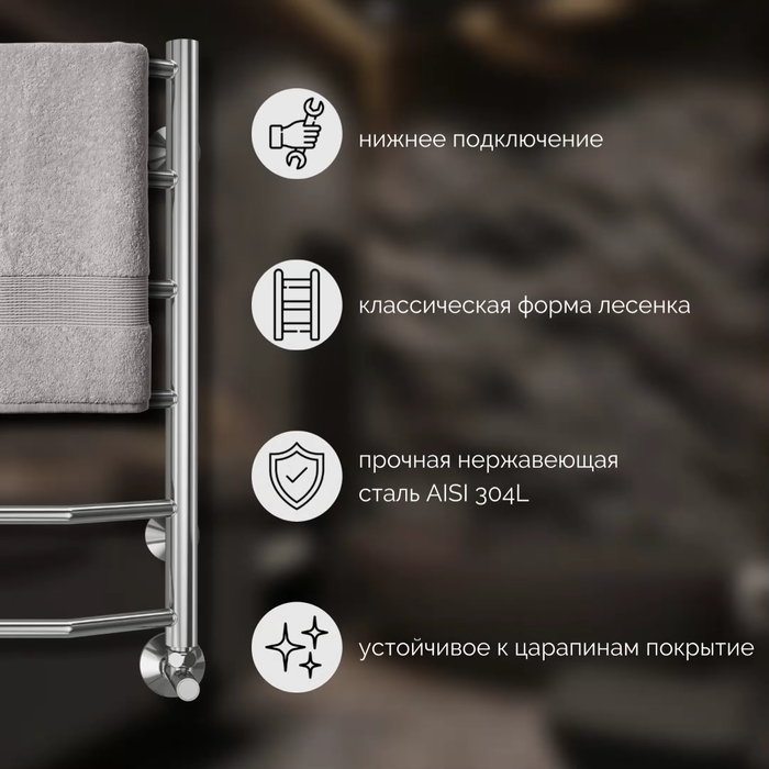 Водяной полотенцесушитель Terminus Виктория П6 500х600 фото#5