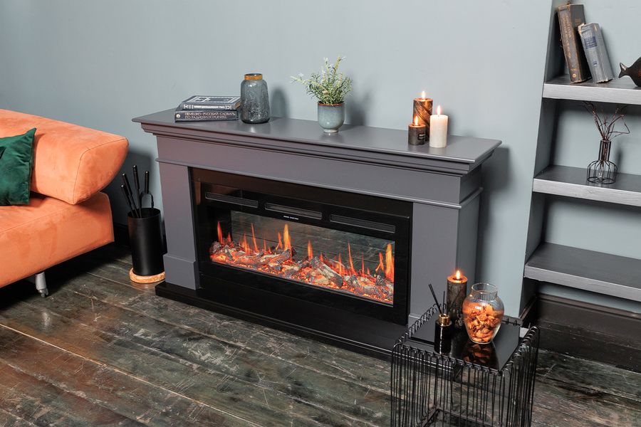 Линейный электрокамин Royal Flame California Graphite Grey (серый графит) с очагом Vision 42 LED фото#4