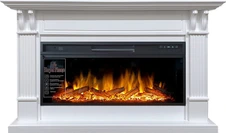 Линейный электрокамин Royal Flame Cardiff (белый) с очагом Vision 42 LOG LED