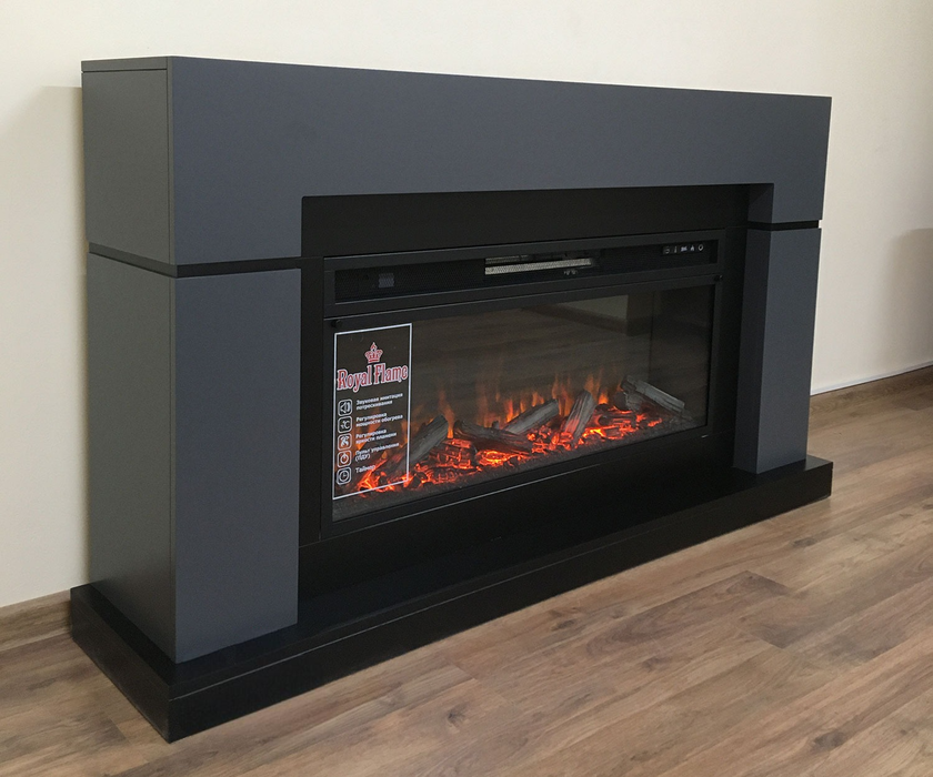 Линейный электрокамин Royal Flame Lindos Graphite Grey (серый графит) с очагом Vision 42 LOG LED фото#4