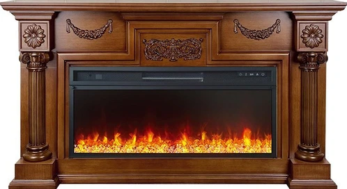 Линейный электрокамин Royal Flame London (орех) с очагом Vision 42 LED