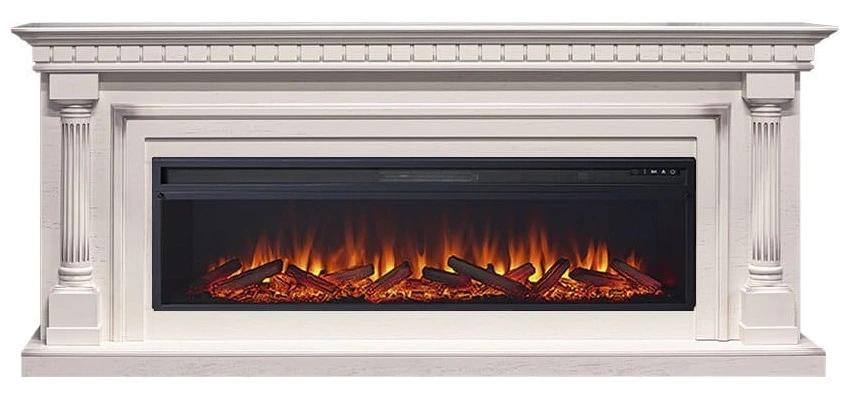 Линейный электрокамин Royal Flame Dallas 60 (cлоновая кость с патиной) с очагом Vision 60 LOG LED