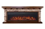 Линейный электрокамин Royal Flame Chalet 60 (темный дуб) с очагом Vision 60 LOG LED