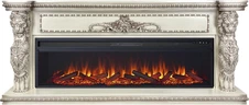 Линейный электрокамин Royal Flame Windsor 60 (cлоновая кость с темной патиной) с очагом Vision 60 LOG LED