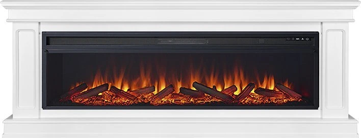 Линейный электрокамин Royal Flame Geneva 60 (белый) с очагом Vision 60 LOG LED