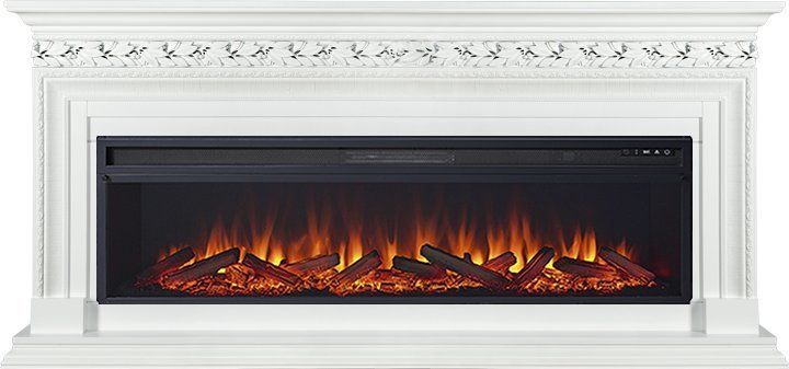 Линейный электрокамин Royal Flame Valletta 60 (белый) с очагом Vision 60 LED