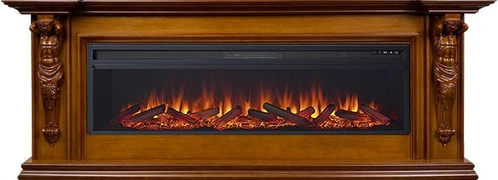 Линейный электрокамин Royal Flame Sparta 60 (орех) с очагом Vision 60 LOG LED