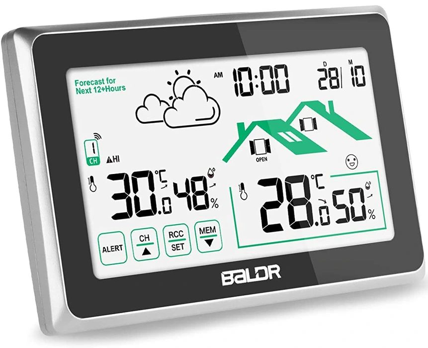 Цифровая метеостанция с радиодатчиком BALDR B0340ST2H2R-V8 (черный)