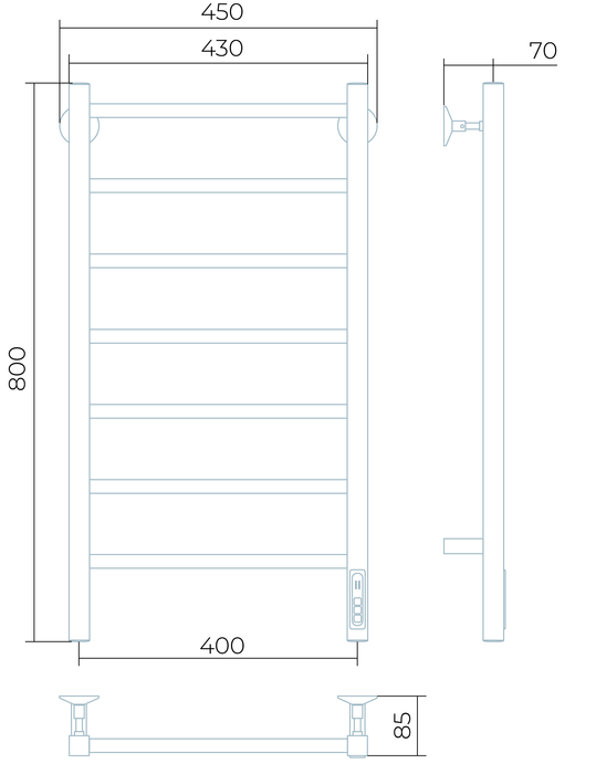 Электрический полотенцесушитель лесенка Larusso Феличия П7 400х800 EL фото#4