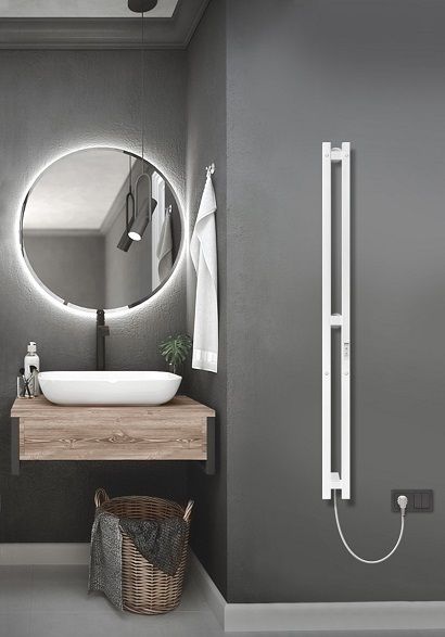 Электрический полотенцесушитель вертикальная лесенка INDIGO Style PRO (el) 120/10 Белый матовый фото#3