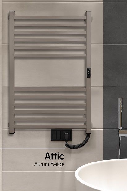 Электрический полотенцесушитель лесенка INDIGO Attic (el) 80/50 Aurum Beige фото#3
