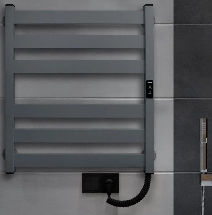 Электрический полотенцесушитель лесенка INDIGO Oktava Slim 5 (el) 60/50 Magnetic Grey фото#3