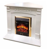 Электрокамин Royal Flame Sorrento угл. (Белый) c очагом Majestic FX Brass