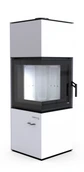 Дровяная печь DEFRO HOME QUADROOM, белая сталь