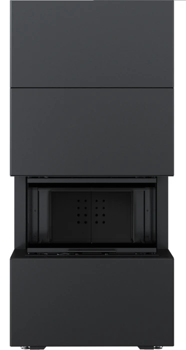 Готовый дровяной каминокомплект Kratki Home Easy Box черный с топкой NBC черная футеровка