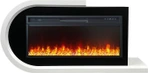 Линейный электрокамин Royal Flame Basel (белый с черным) с очагом Vision 42 LED