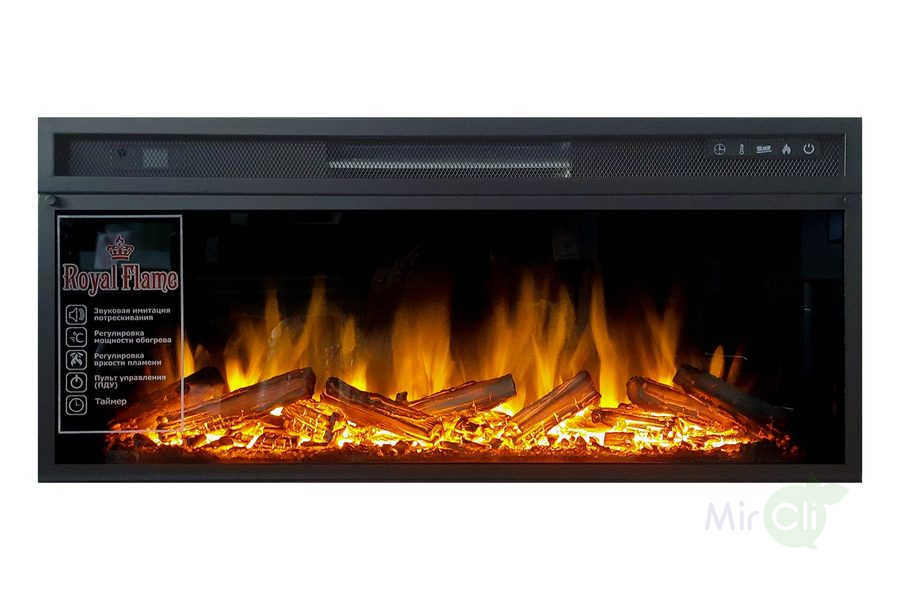 Линейный электрокамин Royal Flame Basel (белый с черным) с очагом Vision 42 LOG LED фото#3