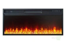 Линейный электрокамин Royal Flame Carlyle (орех с черным) с очагом Vision 42 LED фото#3