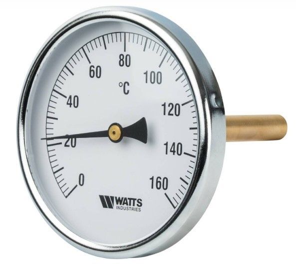 Термометр биметаллический с погружной гильзой Watts F+R801 (T) 80/50 резьба с самоуплотнением фото#3