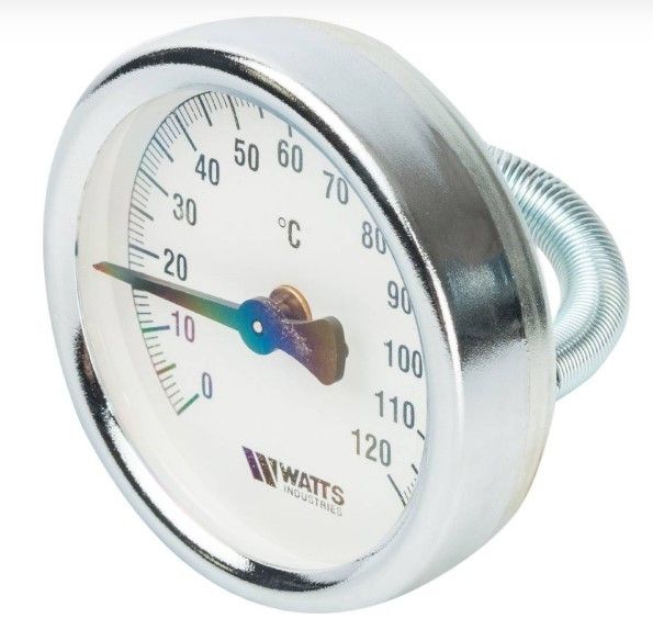 Термометр биметаллический накладной с пружиной Watts FR810 (TAB) 63 мм. фото#3