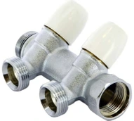 Коллектор распределительный TIEMME 3/ 4"x1/2 на 2 выхода, хром, с наружной резьбой