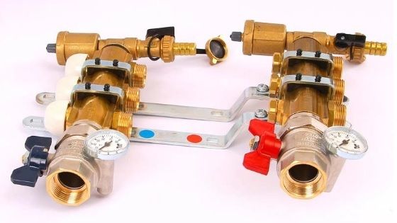 Коллектор регулируемый в сборе TIEMME 1"x3/4 EK на 3 выхода, с наружной резьбой фото#2