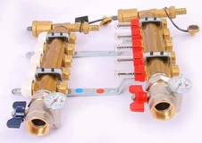 Коллектор регулируемый в сборе TIEMME 1"x3/4 EK на 5 выходов, с наружной резьбой, с расходомерами фото#2