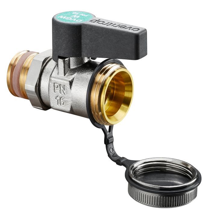 Шаровый кран Oventrop Optiflex KFE DN15, G 1/2", PN10, латунь, снаружи никелированный