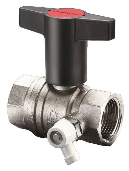 Шаровый кран Oventrop Optibal, DN-20, 3/4", ВВ, PN, бар-16, со штуцером для слива 1/4"