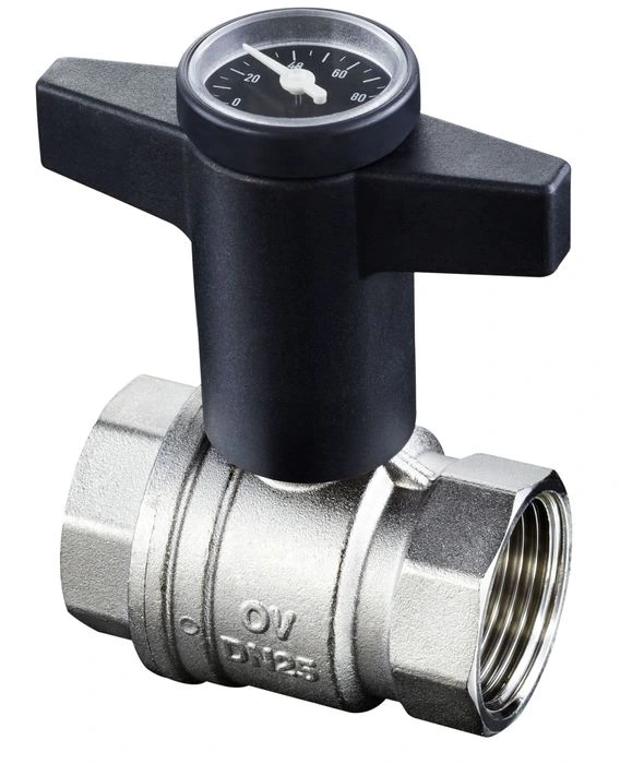 Шаровый кран Oventrop Optibal Ду15, 1/2", с термометром
