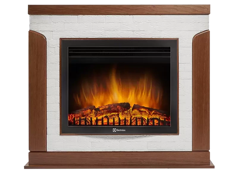Электрокамин Electrolux EFP/P-2520LS с порталом Firelight Prestigio 25 камень белый, шпон дуб